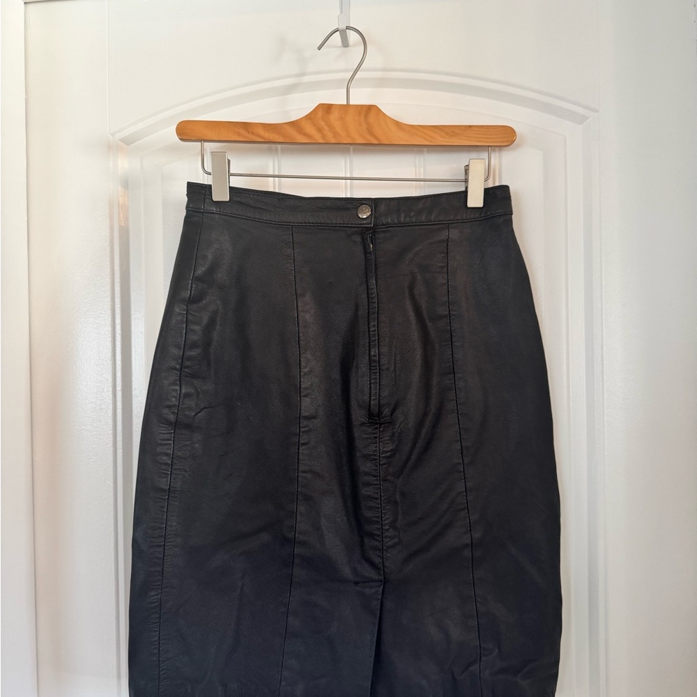 Vintage Black Leather Skirt